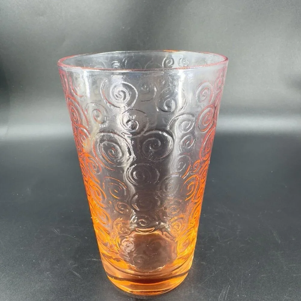 Libby Pink Galaxy Glasses Atomic Drinking Glasses Highball Tumbler Set 2 Vintage